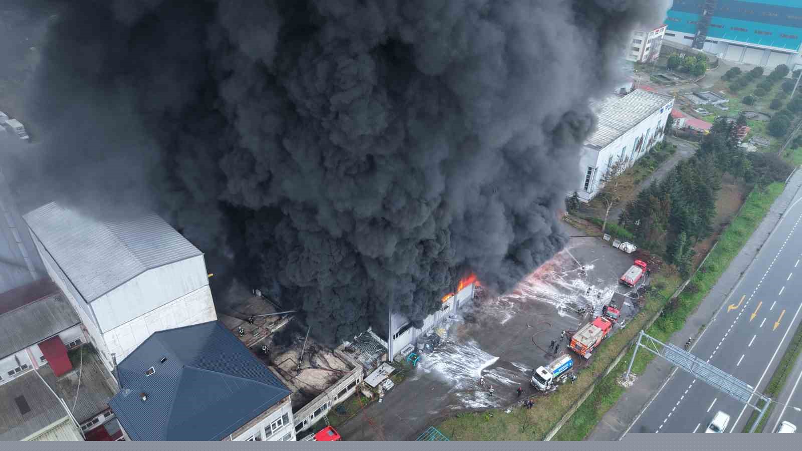 Trabzon’da fındık fabrikasında yangın
