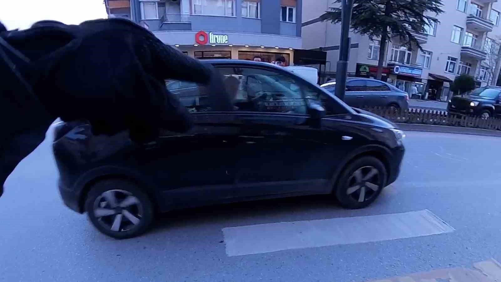 Trafik tartışmasında gerçeği kask kamerası ortaya çıkardı
