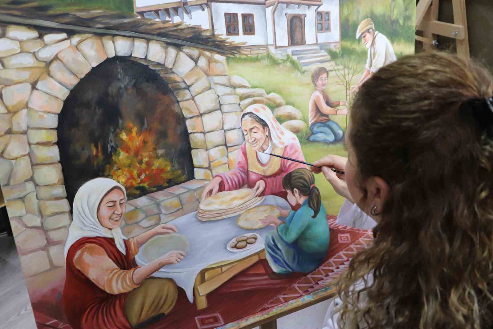 Türk aile yapısı yağlı boya tablolarıyla ölümsüzleşiyor
