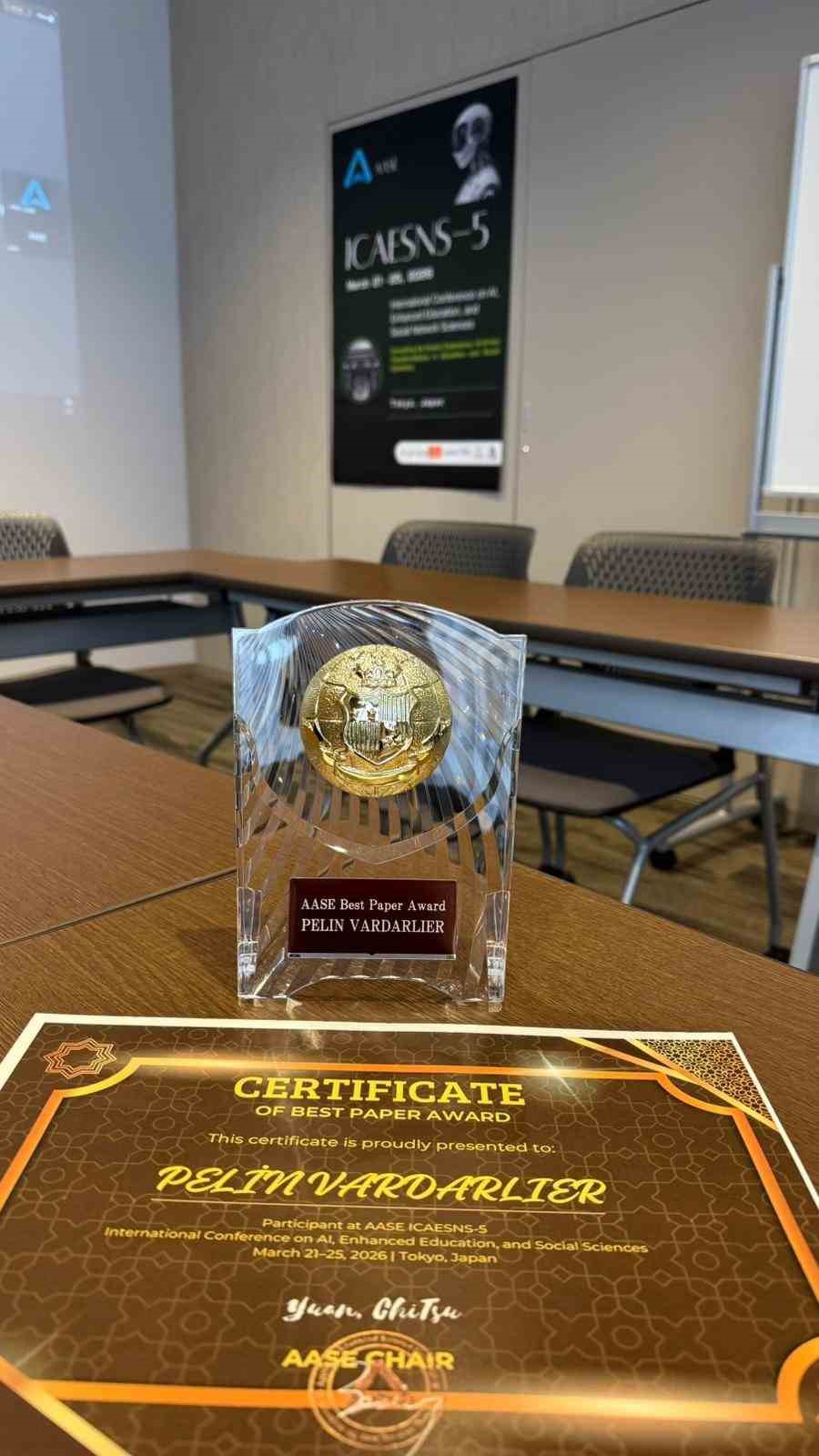 Türk Akademisyene Japonya’da "En İyi Bildiri" ödülü
