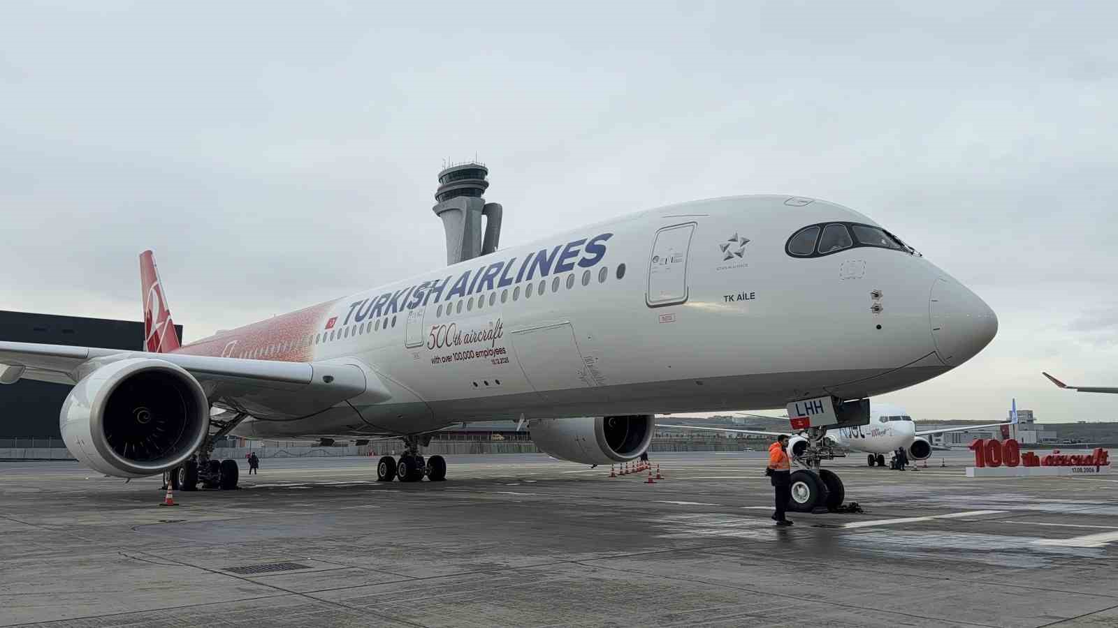 Türk Hava Yolları 100 bin çalışanının fotoğrafıyla giydirdiği 500. uçağını tanıttı
