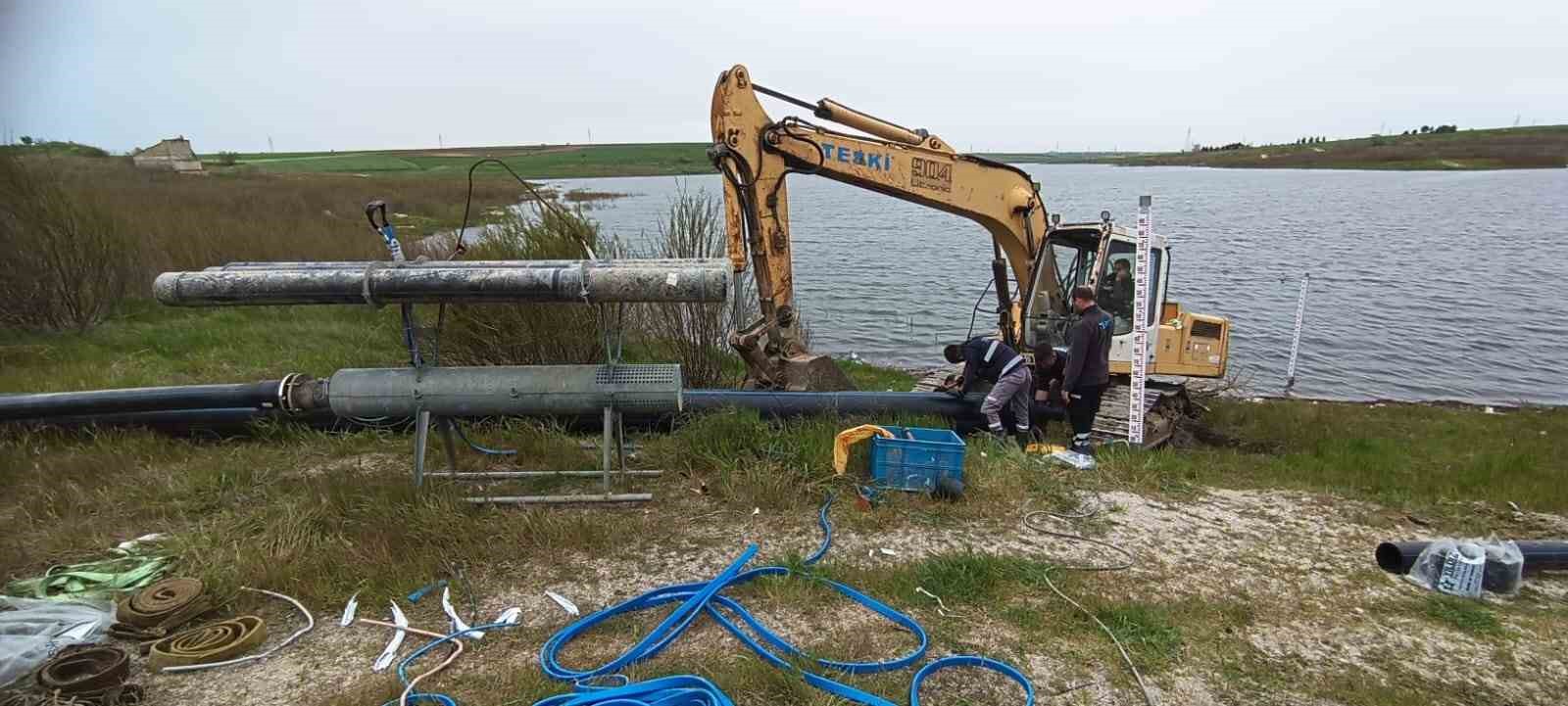 Türkmenli Göletine yüzer terfi istasyonu kuruldu
