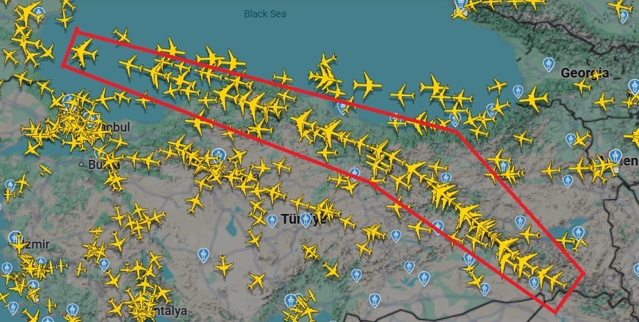 Uçaklar Türkiye üzerinden Avrupa’ya tek bir rotada geçti
