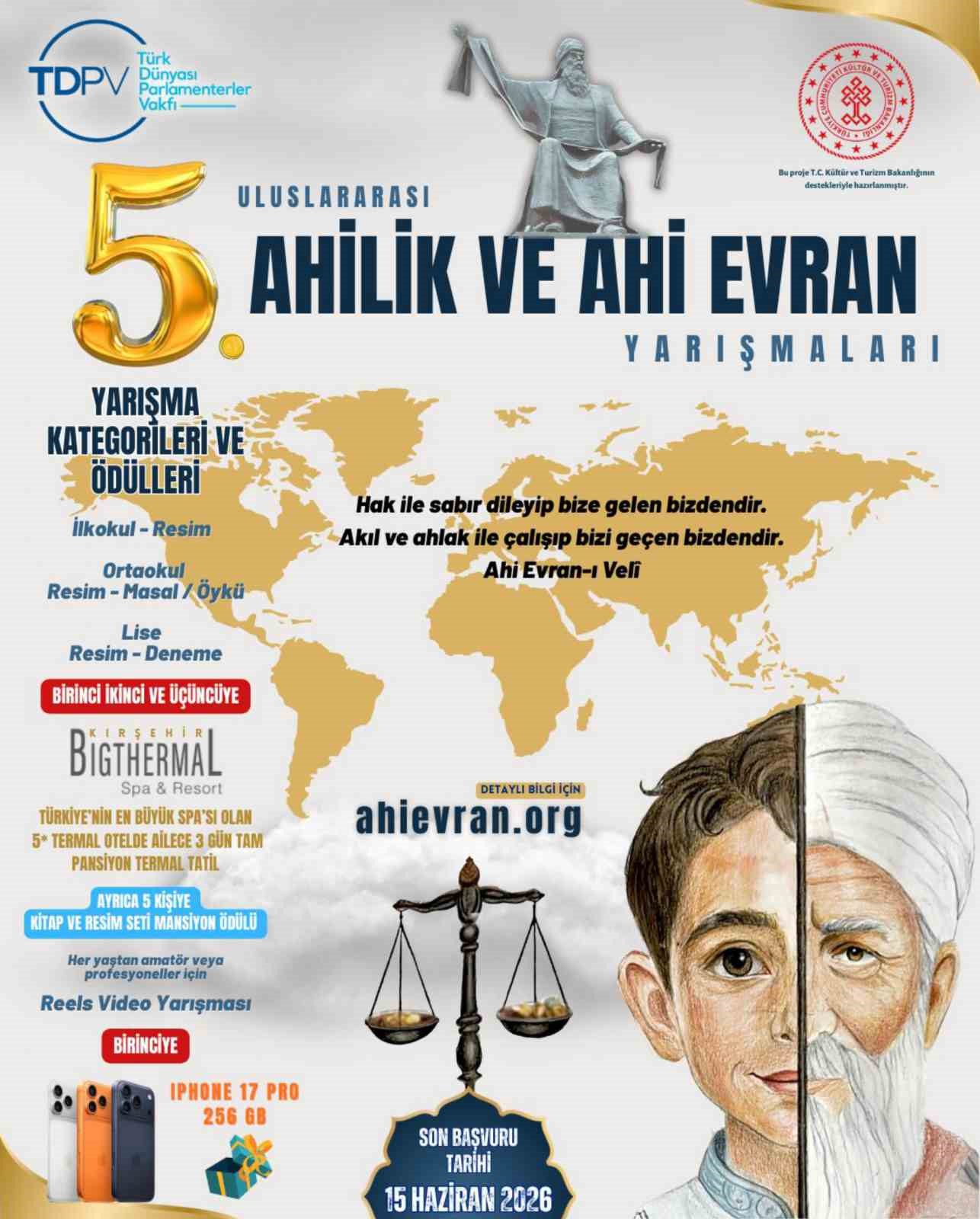 Uluslararası Ahilik ve Ahi Evran Yarışmalarına başvurular başladı
Uluslararası Ahilik ve Ahi Evran Yarışmalarına başvurular başladı