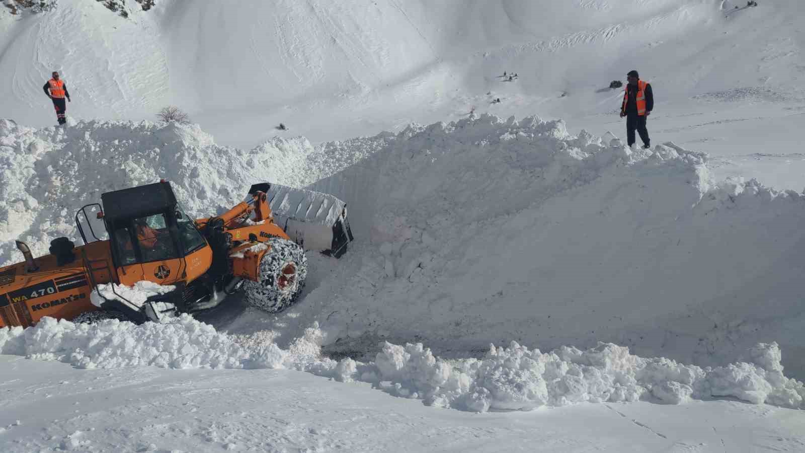 Van-Çatak yoluna düşen çığ temizleniyor
