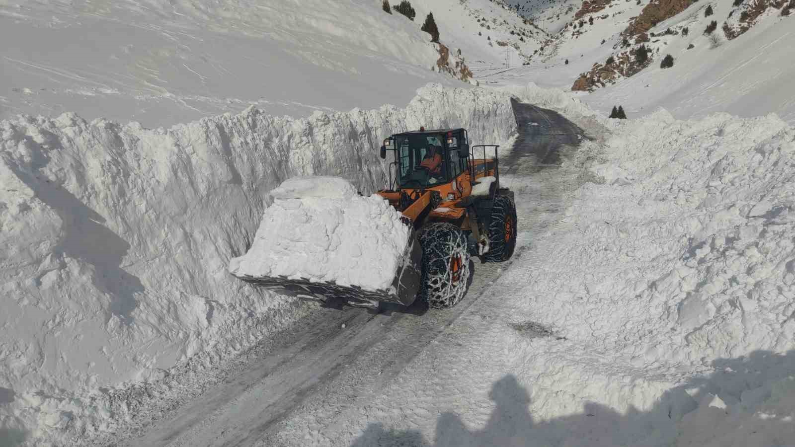 Van-Çatak yoluna düşen çığ temizleniyor
