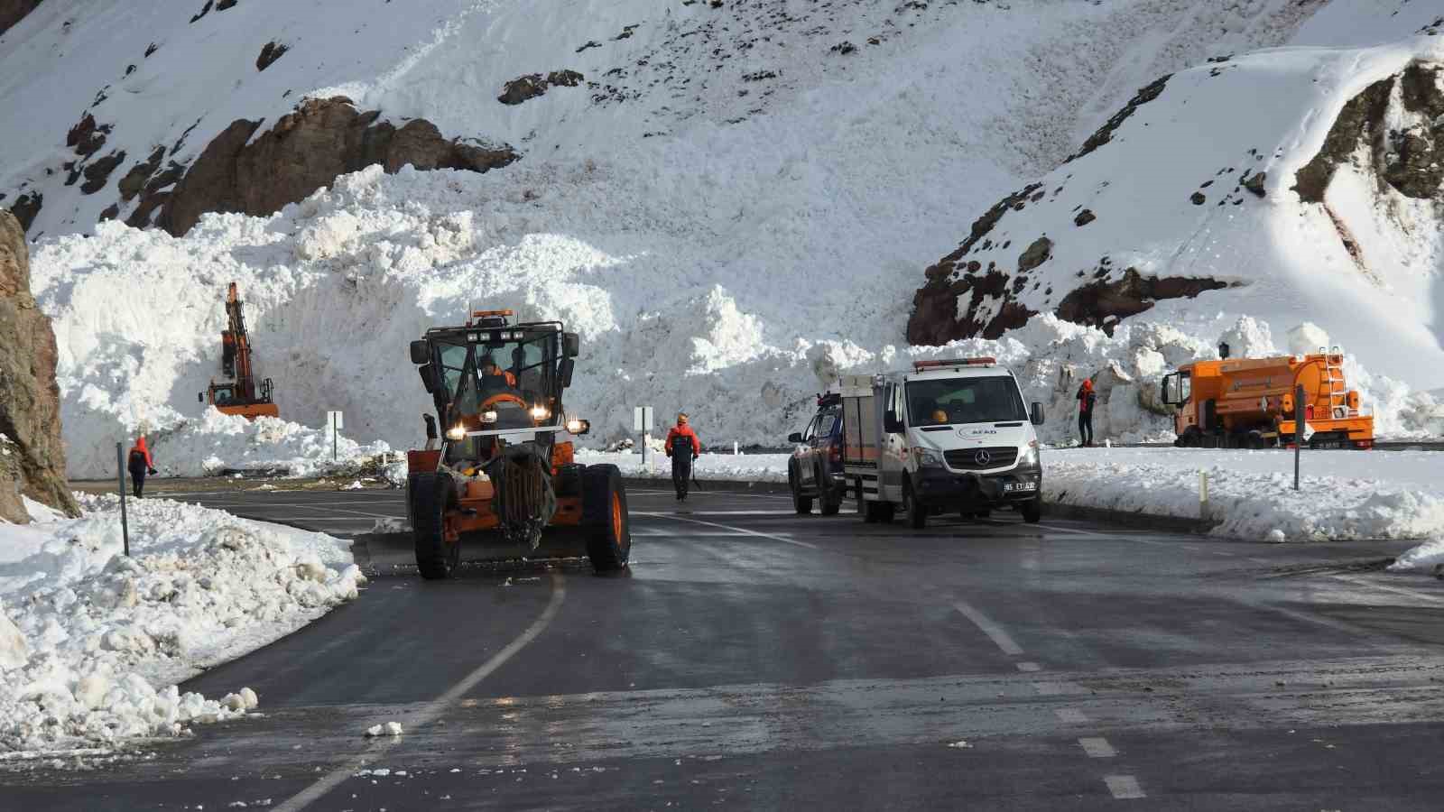 Van-Hakkari kara yolunda çığ sonrası çalışmalar sürüyor
