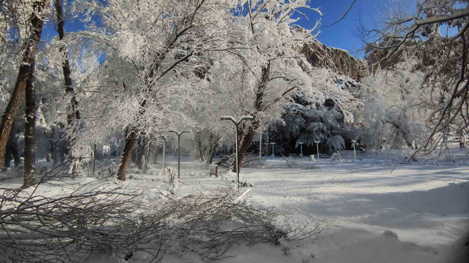 Van’da gece yağan kar kartpostallık manzaralar oluşturdu
