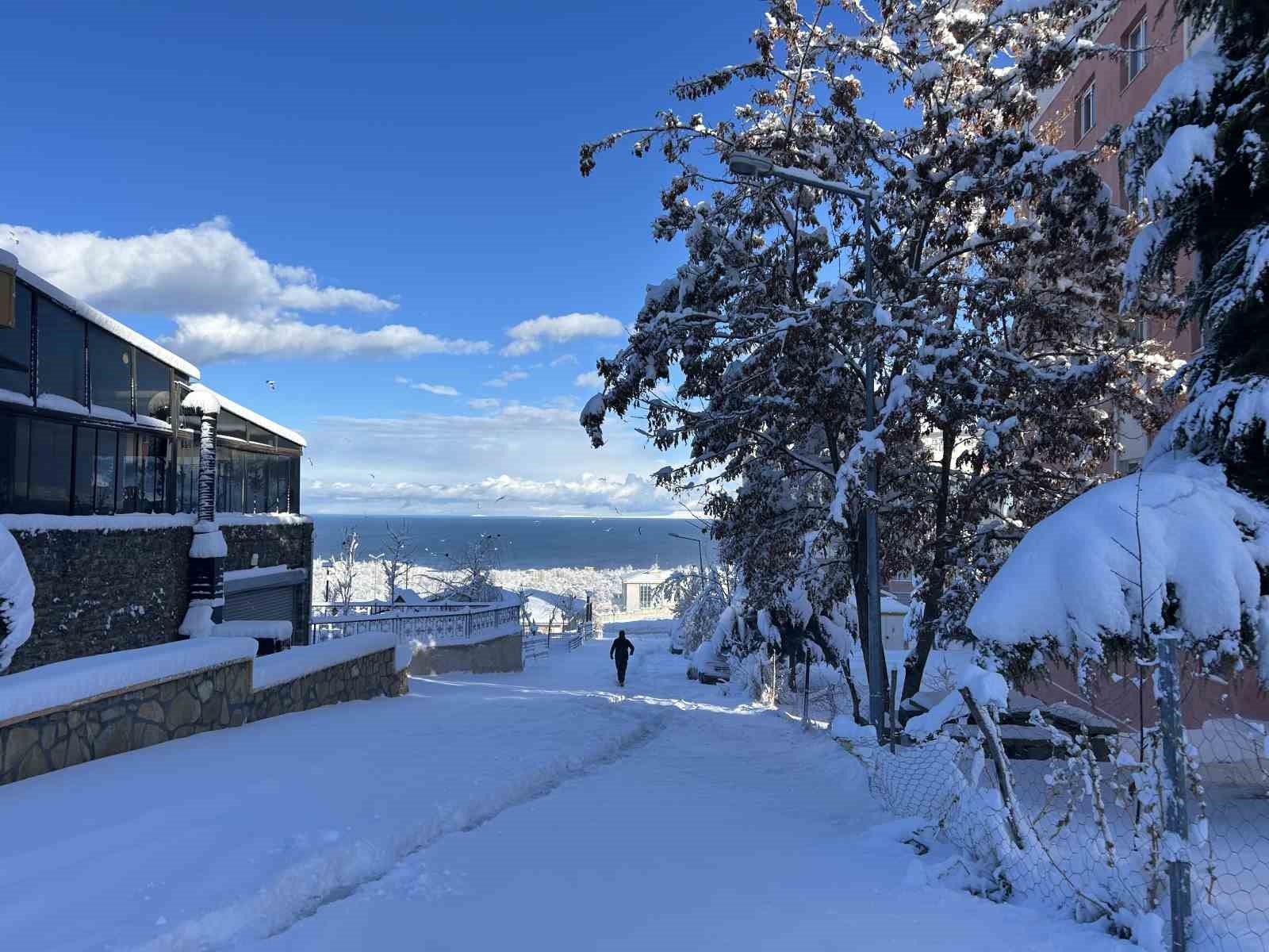 Van’da kış mevsiminin son günlerinde kar bereketi
