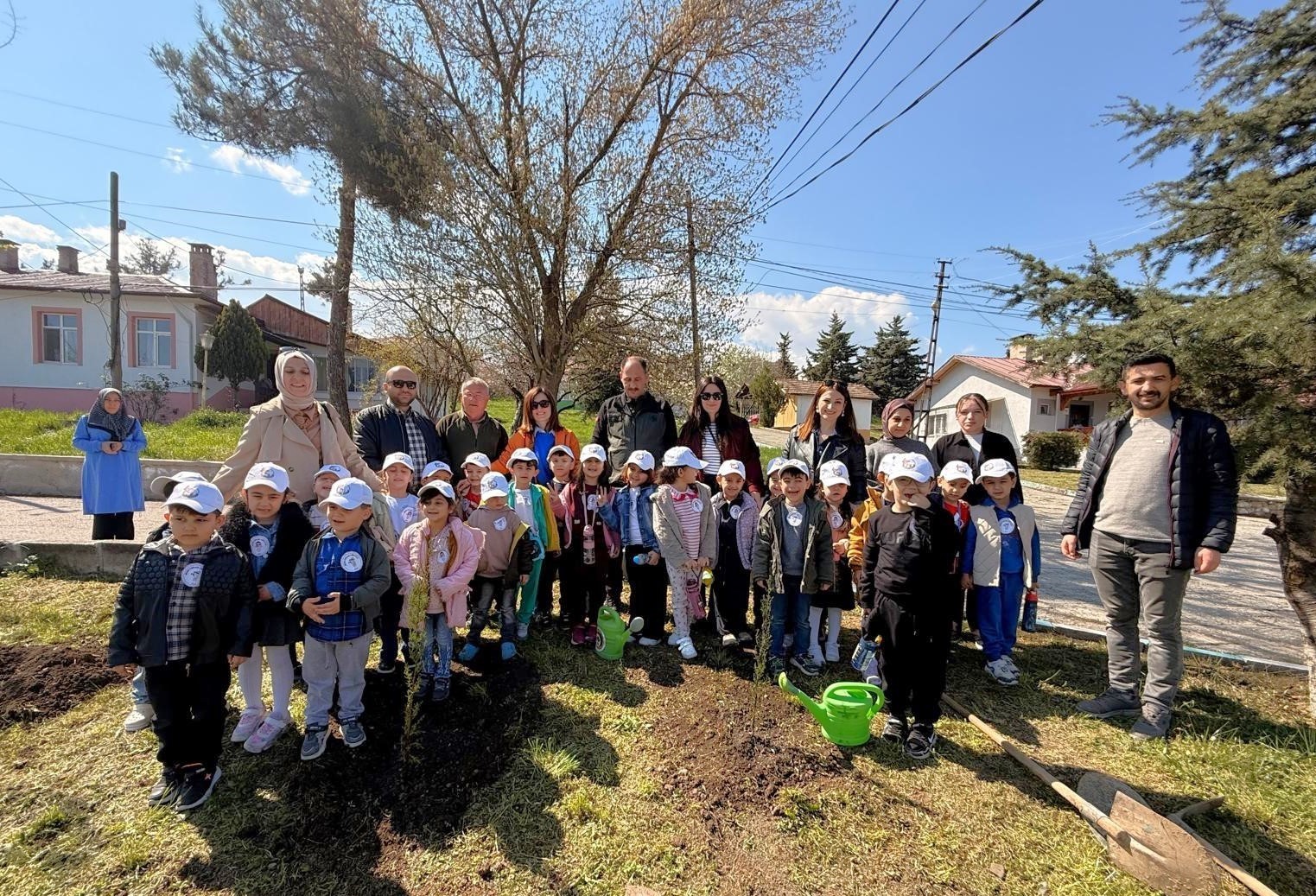 Vezirköprü’de minik eller fidan dikti
