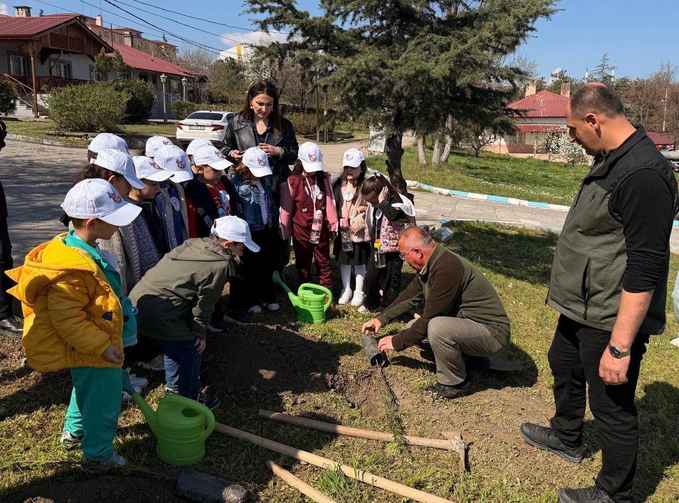 Vezirköprü’de minik eller fidan dikti
