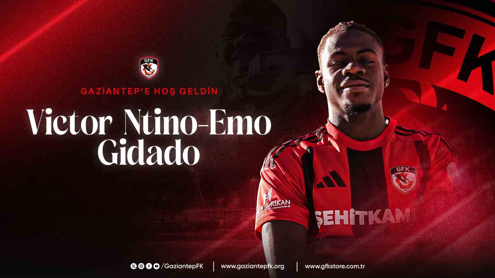 Victor Ntino-Emo Gidado, Gaziantep FK’da
Victor Ntino-Emo Gidado, Gaziantep FK’da