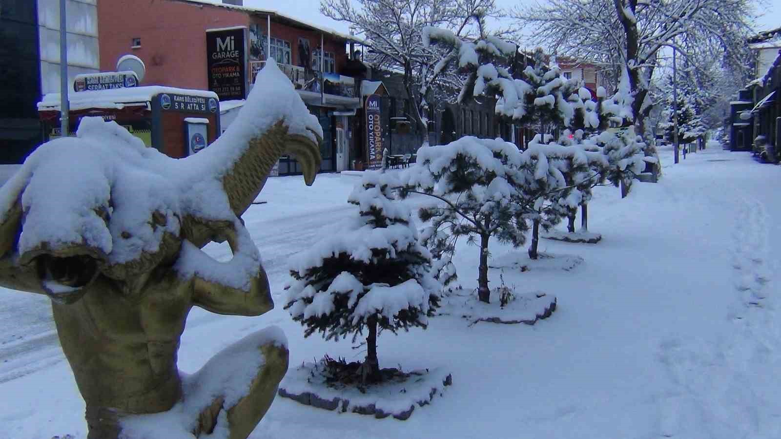 Yeniden beyaza bürünen Kars havadan görüntülendi
