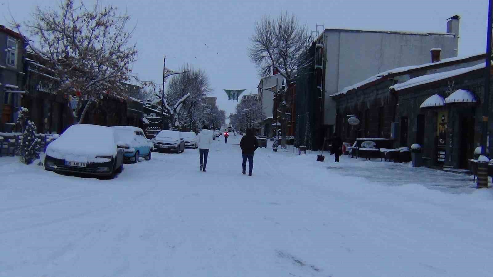 Yeniden beyaza bürünen Kars havadan görüntülendi

