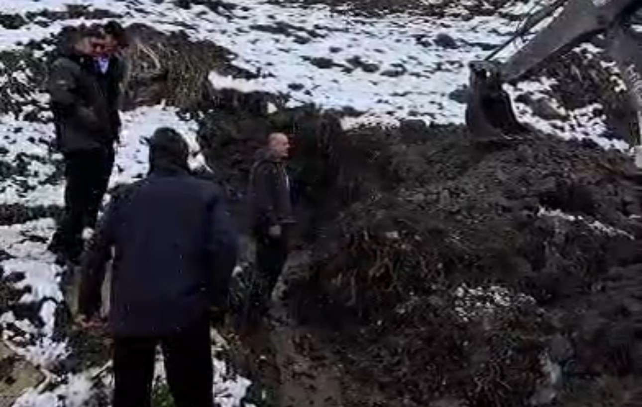 Yüksekova’da su arızası giderilirken 1 metrelik yılan çıktı
