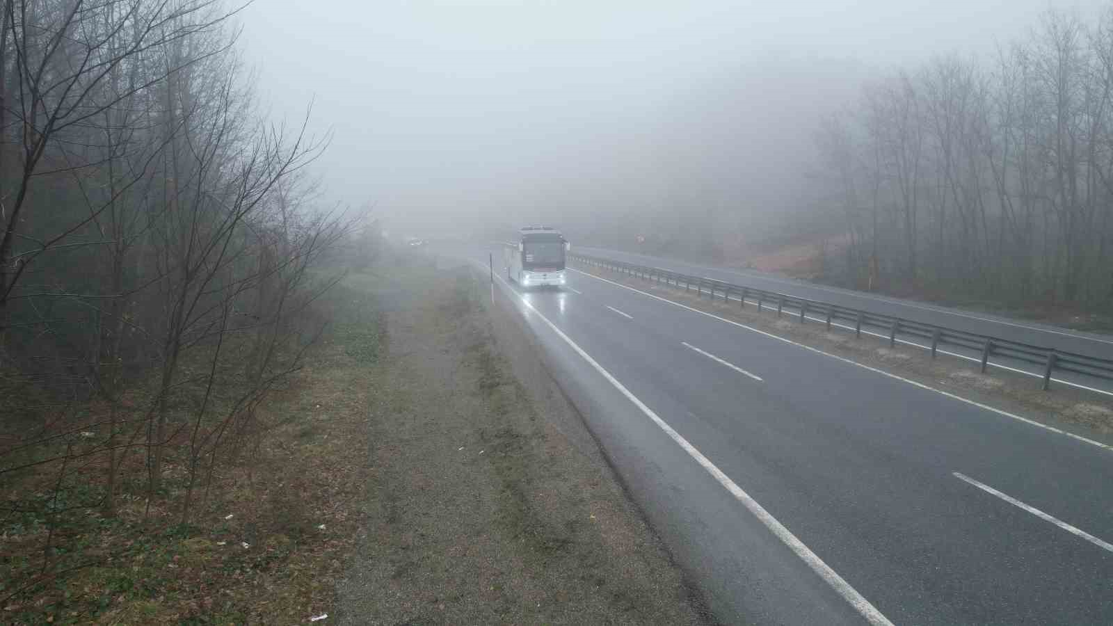 Zonguldak-Ereğli yolunda sis etkili oldu
