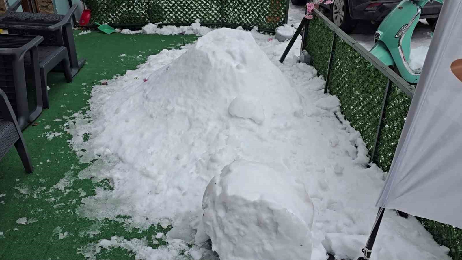 Zonguldak’ta pes dedirten olay; "Bana çarptı" deyip kardan adamı dövdüler
