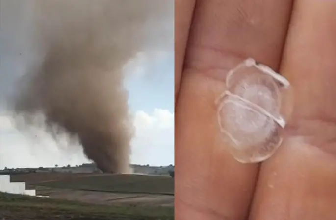 Önce hortum sonra misket büyüklüğünde dolu vurdu