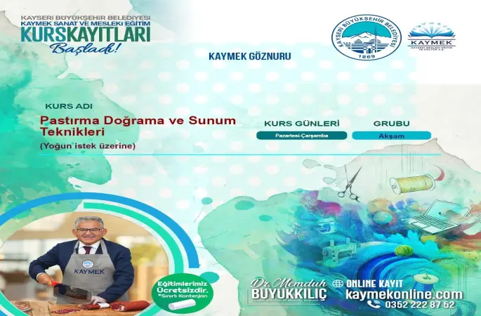 AB tescilli Kayseri pastırması için özel kurs
