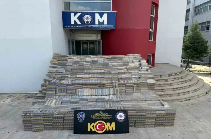 Adana’da 127 bin paket kaçak sigara ele geçirildi
