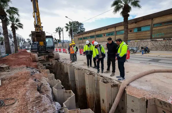Alsancak’ta dev altyapı çalışması
