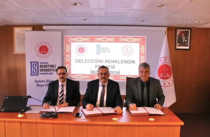 Amasya’da yükümlülerin topluma kazandırılması için uygulanacak 2 projede imza atıldı
