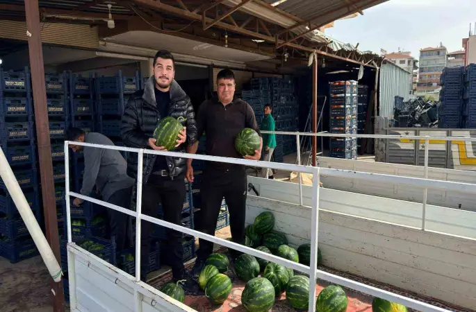 Antalya’da sezonun ilk karpuz hasadı yapıldı
