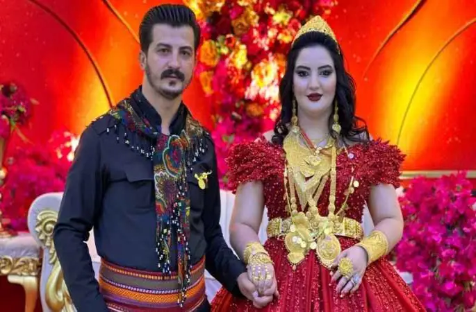 Geline kilolarca altın, damada ise 2 milyon TL takıldı