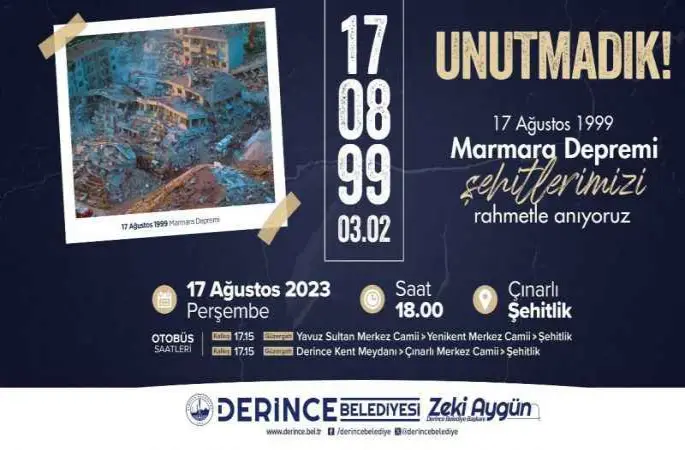 1999 depreminin 24. yıldönümünde hayatını kaybedenler anılacak