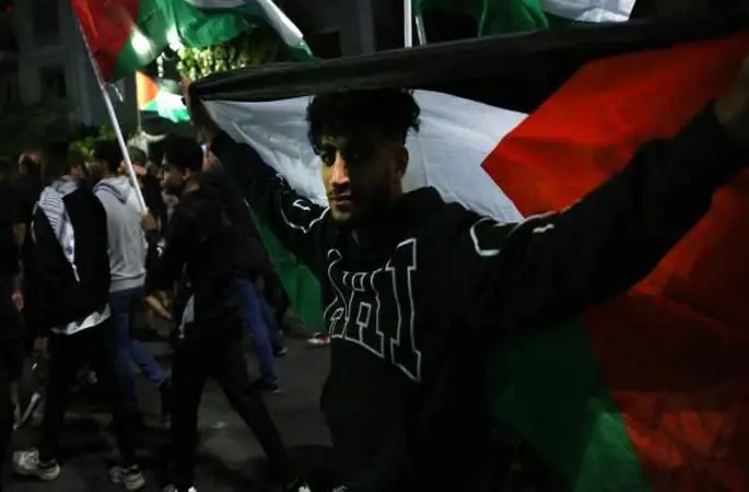 Yunanistan’da Filistin’e destek protestosu