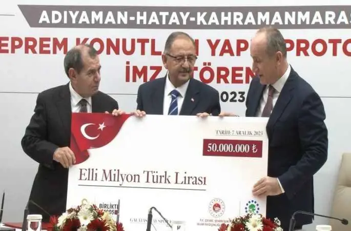 Galatasaray deprem bölgesinde 300 konut yapımı için bağışta bulundu