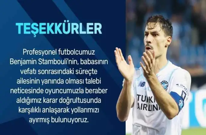 Adana Demirspor'da yaprak dökümü: Stambouli veda etti