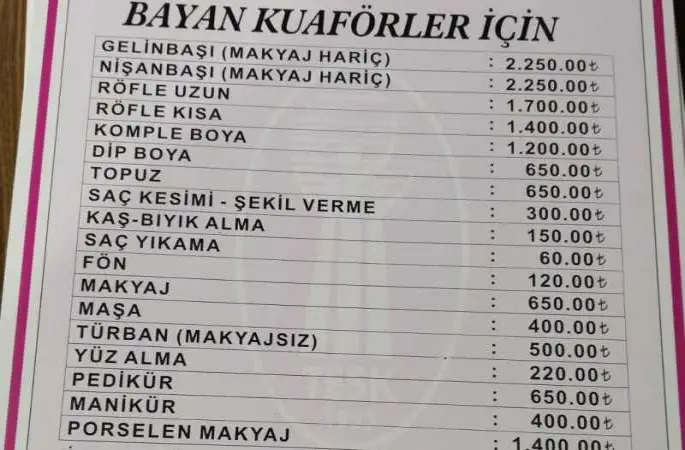 Nevşehir'de Kuaför ücretleri zamlandı