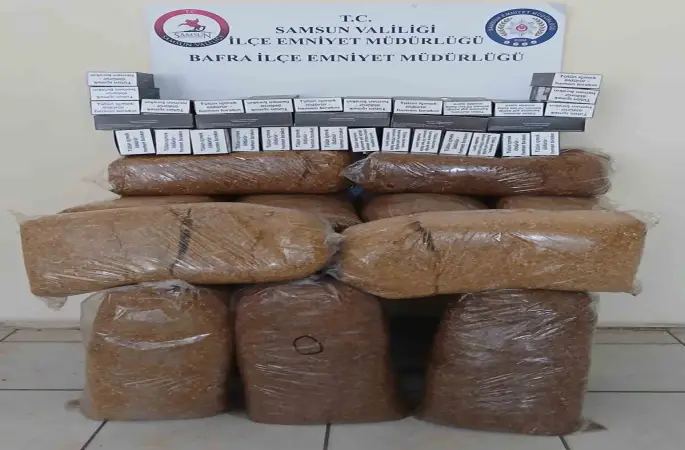 Bafra’da kaçak tütün ve makaron operasyonu
