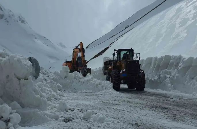 Bahçesaray yolunda çalışma yeniden başladı

