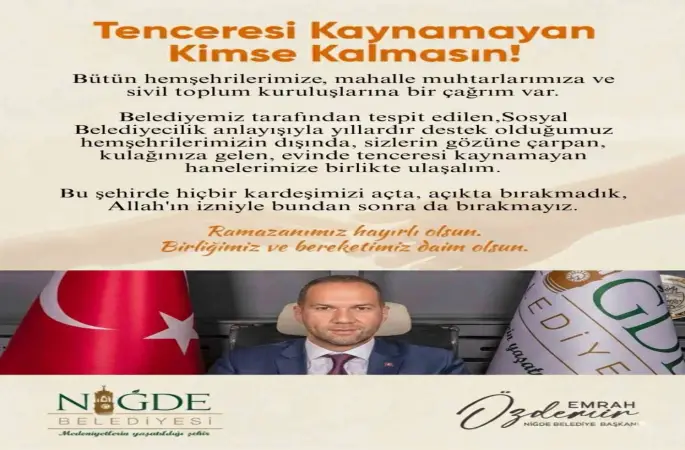 Başkan Özdemir: "Bu şehirde tenceresi kaynamayan kimse kalmasın"
