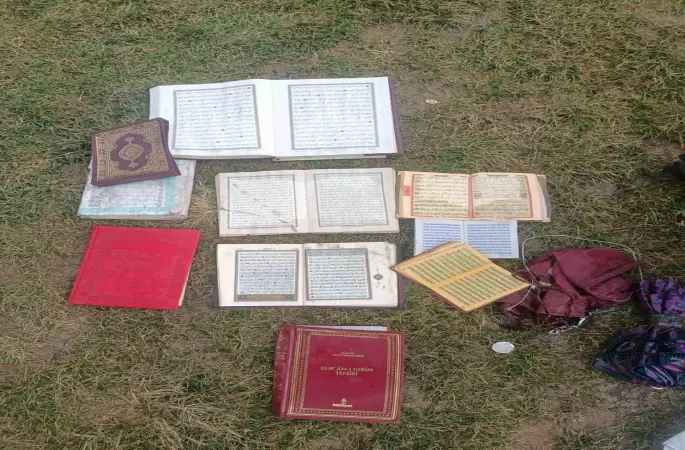 Batman’da İluh Deresine atılan Kur’an-ı Kerim ve dini kitaplar çıkarıldı
