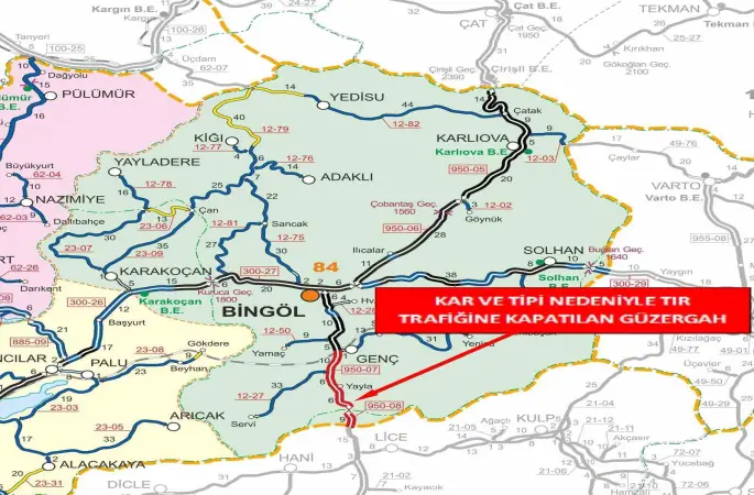 Bingöl-Diyarbakır karayolu tır trafiğine kapandı
