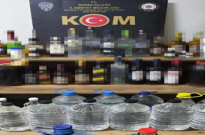 Bursa’da sahte içki operasyonu: 436 litre ele geçirildi
