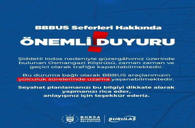 Burulaş’tan havalimanı seferleri hakkında son dakika duyurusu
