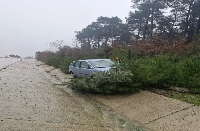 Çanakkale’de yoldan çıkan otomobil ağaca çarptı; 2 kişi yaralandı
