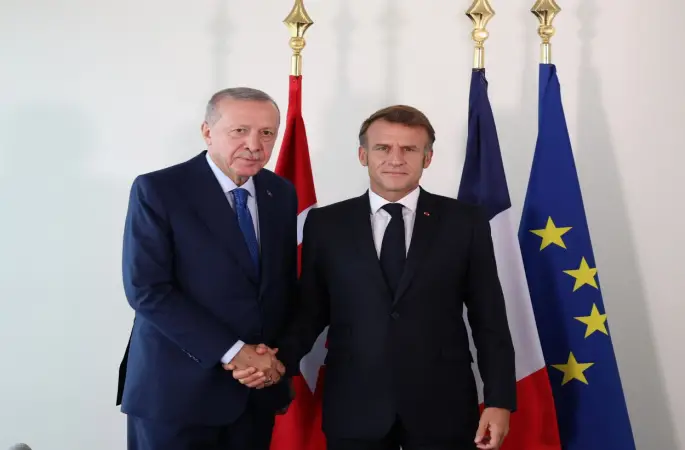 Cumhurbaşkanı Erdoğan, Fransa Cumhurbaşkanı Macron ile görüştü