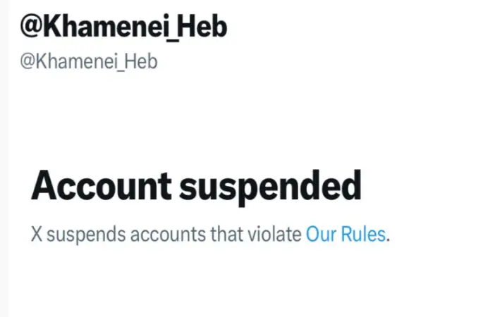 X, İran Dini Lideri Hamaney'in İbranice hesabını askıya aldı