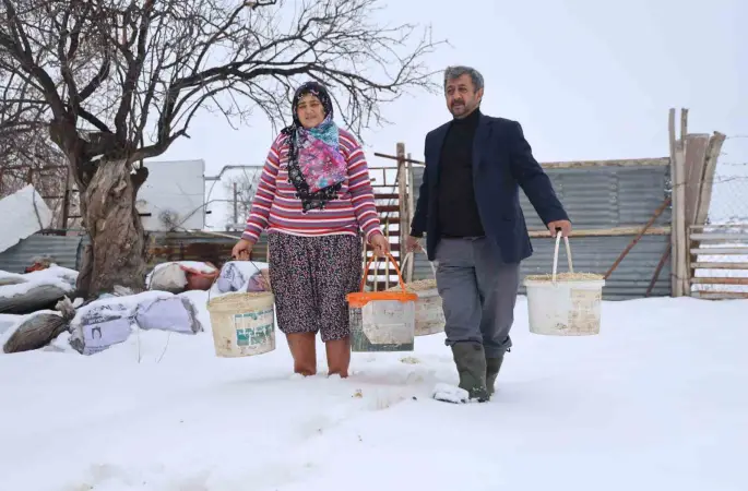 Elazığ’da besicilerin kış mesaisi
