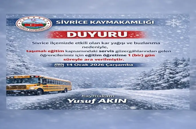 Elazığ’ın iki ilçesinde taşımalı eğitime ara verildi
