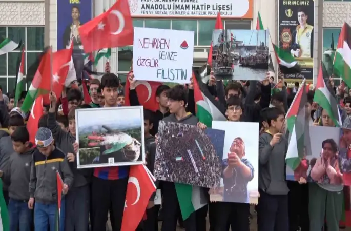 Gaziantep’te öğrencilerden Filistinlilere yönelik idam kararına tepki
