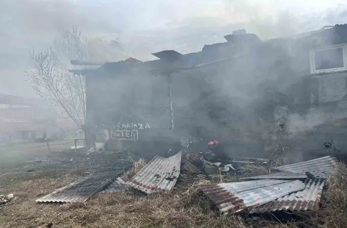 Iğdır’da çıkan yangında ev küle döndü
