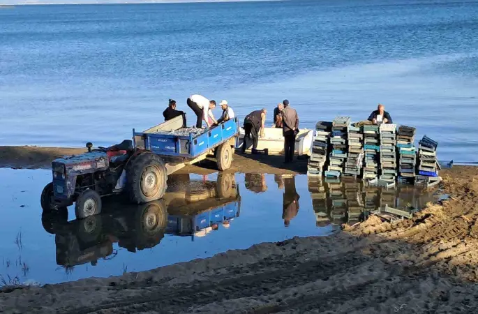 İznik Gölü’nde bereketli sezon...Gümüş balığında yüzler gülüyor
