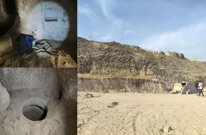 Kaçak kazı yapılırken yeraltı şehri keşfedildi