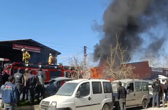 Kahramanmaraş’ta sanayi sitesinde yangın
